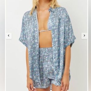 Frankie’s bikinis Fifi Silk Button Up Shirt